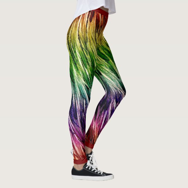 Rainbow Emu Feathered Leggings (Right)