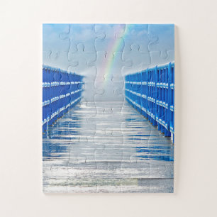 rainbow end on wet pier jigsaw puzzle
