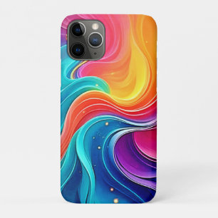 Rainbow Energy Swirl: Vibrant Flow Art iPhone 11 Pro Case