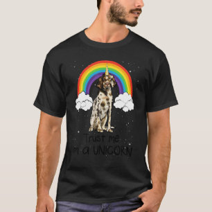Rainbow English Setter Trust Me I'm A Unicorn Dog T-Shirt