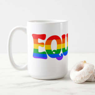 Rainbow EQUALITY Pride Month Typography Coffee Mug