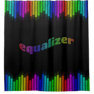rainbow equalizer shower curtain
