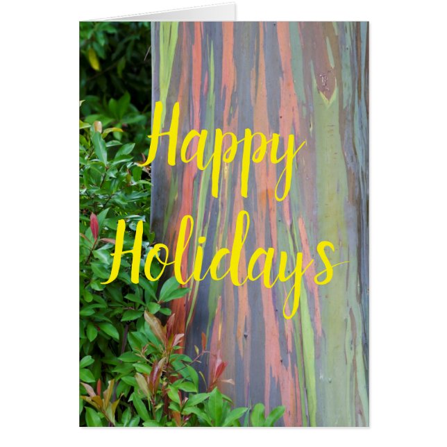 Rainbow Eucalyptus Tree Happy Holidays (Front)