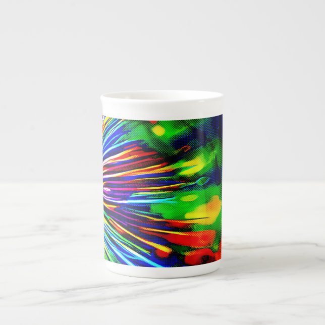 Rainbow Explosion  Bone China Mug (Front)