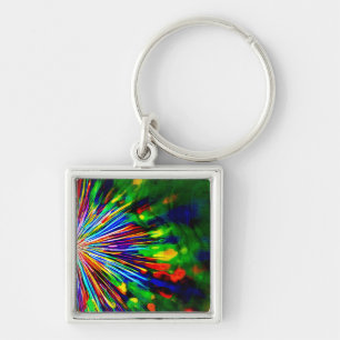 Rainbow Explosion Key Ring