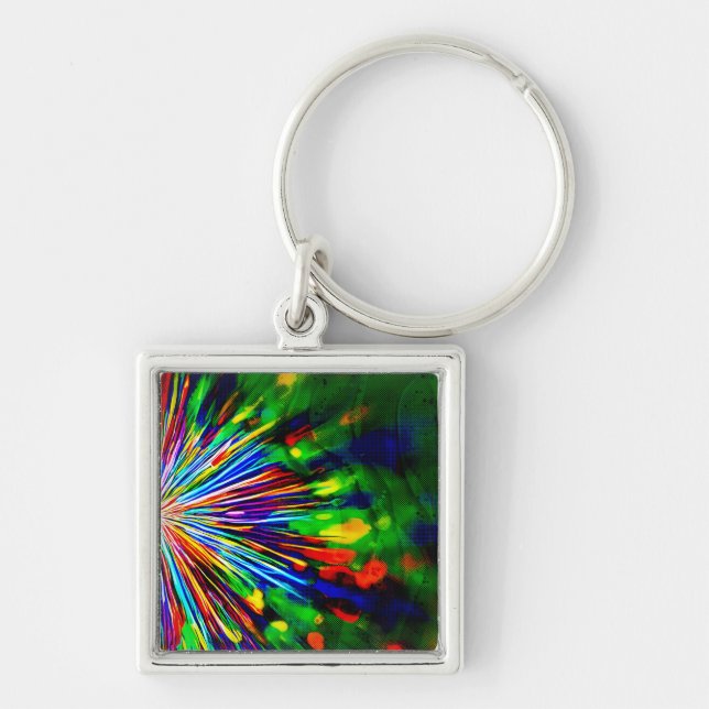 Rainbow Explosion  Key Ring (Front)