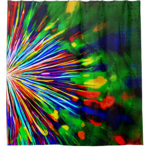 Rainbow Explosion  Shower Curtain