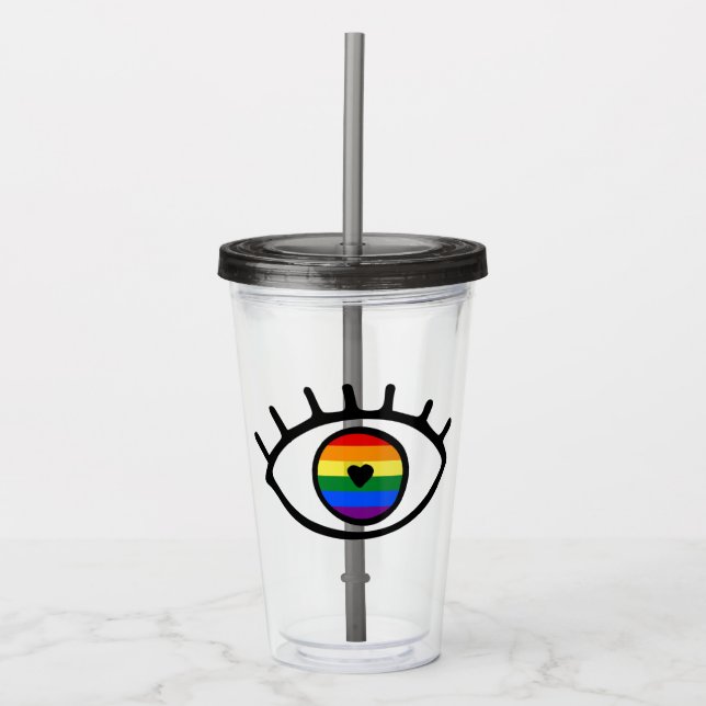 Rainbow Eye Acrylic Tumbler (Front)