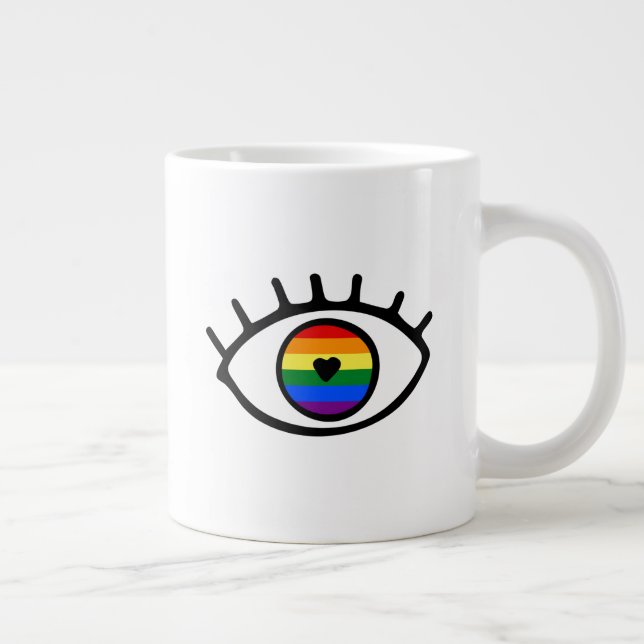 Rainbow Eye Large Coffee Mug (Right)