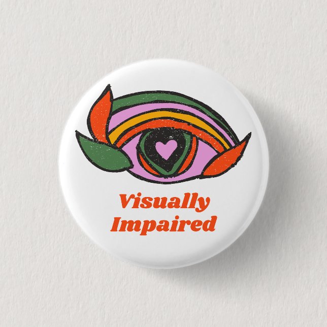 Rainbow Eye with personalisation text 3 Cm Round Badge (Front)