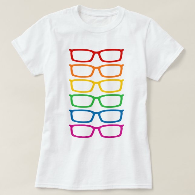 Rainbow Eyeglasses T-Shirt (Design Front)