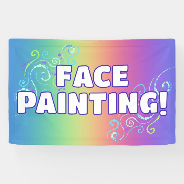 Rainbow Face Painting Banner (Horizontal)