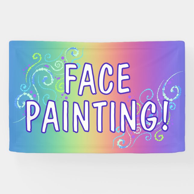 Rainbow Face Painting Banner (Horizontal)