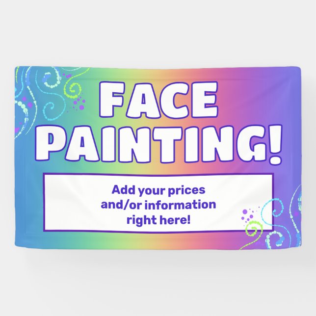 Rainbow Face Painting Banner (Horizontal)