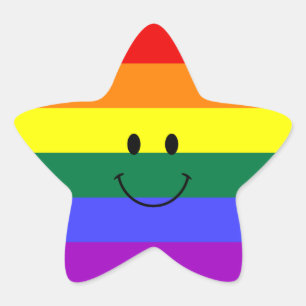 Rainbow Face Star Sticker