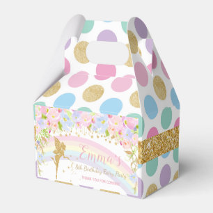 Rainbow Fairy Birthday Party Baby Shower Thank You Favour Box
