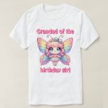 Rainbow fairy butterfly Grandad of birthday girl T-Shirt<br><div class="desc">Colourful kawaii fairy pink butterfly birthday</div>