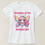 Rainbow fairy butterfly Grandma of birthday girl T-Shirt<br><div class="desc">Colourful kawaii fairy pink butterfly birthday</div>