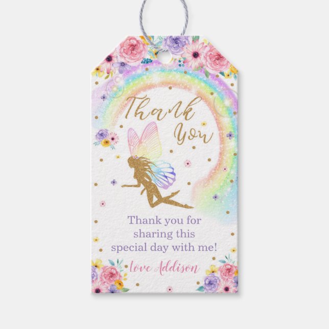 Rainbow Fairy Favour Tags (Front)