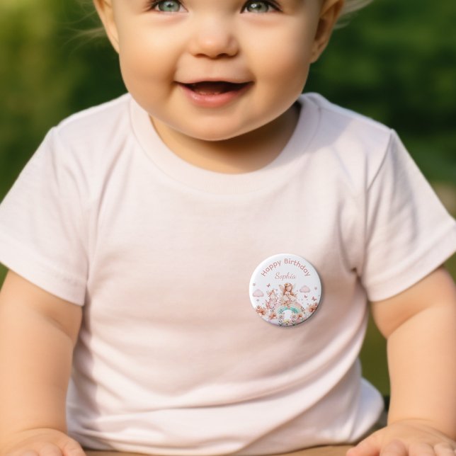 Rainbow Fairy Girl Magic Teapot Birthday 3 Cm Round Badge (Creator Uploaded)