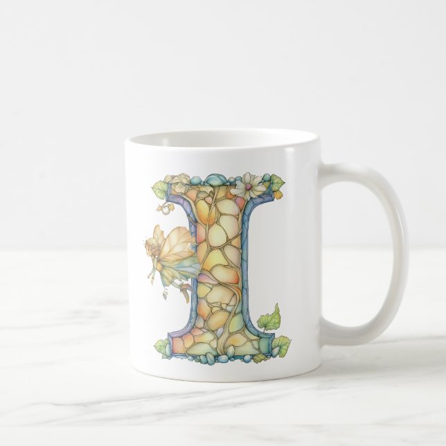 Rainbow Fairy Initial 'I'  Coffee Mug (Right)