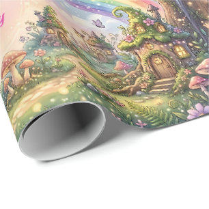 Rainbow Fairyland Magic Birthday Wrapping Paper