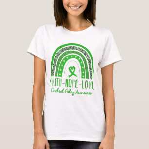 Rainbow Faith Hope Love Cerebral Palsy Awareness T-Shirt