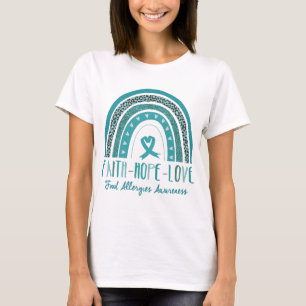 Rainbow Faith Hope Love Food Allergies Awareness T-Shirt