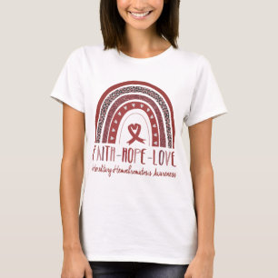 Rainbow Faith Hope Love Hereditary Hemochromatosis T-Shirt