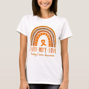 Rainbow Faith Hope Love Kidney Cancer Awareness T-Shirt