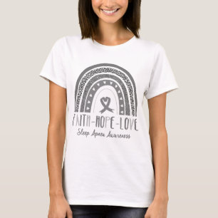 Rainbow Faith Hope Love Sleep Apnoea Awareness T-Shirt