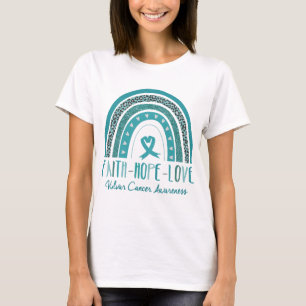 Rainbow Faith Hope Love Vulvar Cancer Awareness T-Shirt