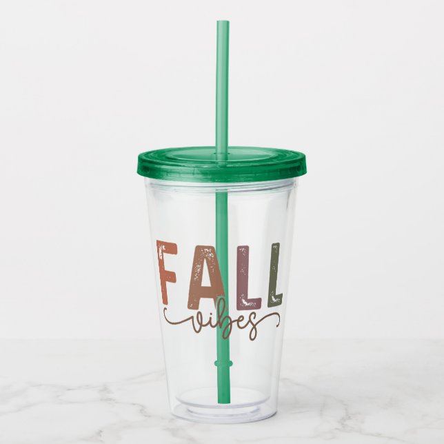 Rainbow Fall Vibes Acrylic Tumbler (Front)