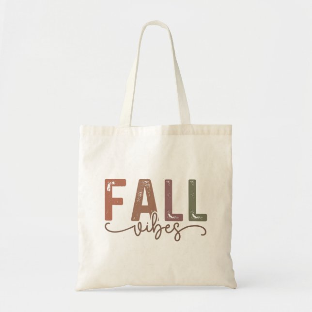 Rainbow Fall Vibes Tote Bag (Front)