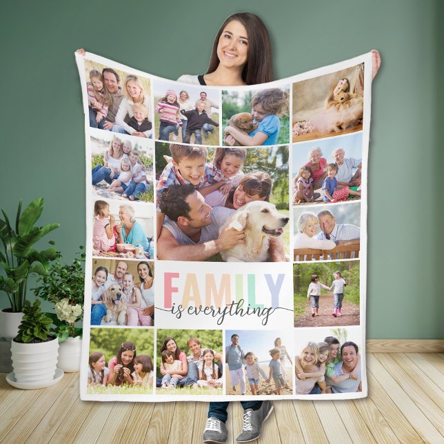 Rainbow Family is Everything 15 Photo Fleece Blanket (Creator Uploaded)