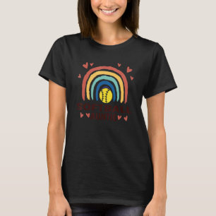 Rainbow Family Matching Softball Auntie T-Shirt