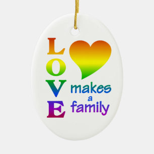 Rainbow Family ornament, customise Ceramic Tree Decoration