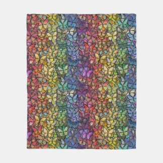 rainbow fantasy butterflies fleece blanket