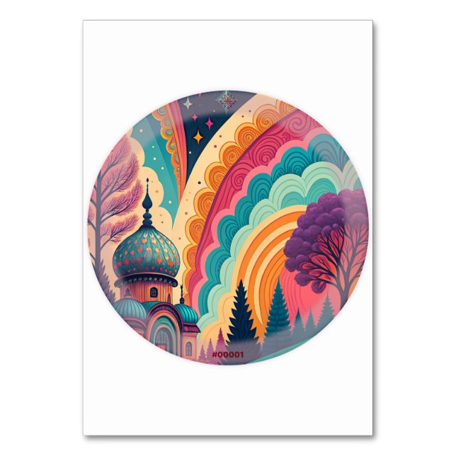 Rainbow Fantasy Dome Table Card – Customisable (Front)