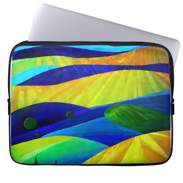 Rainbow Fantasy Hills Landscape Laptop Sleeve (Front)