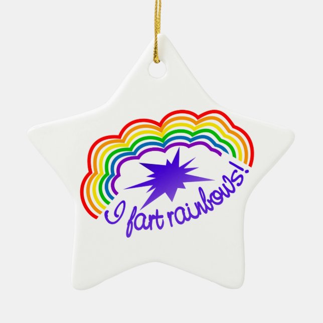 Rainbow Farts ornament, customise Ceramic Ornament (Front)