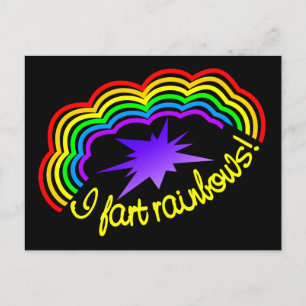 Rainbow Farts postcard, customise Postcard