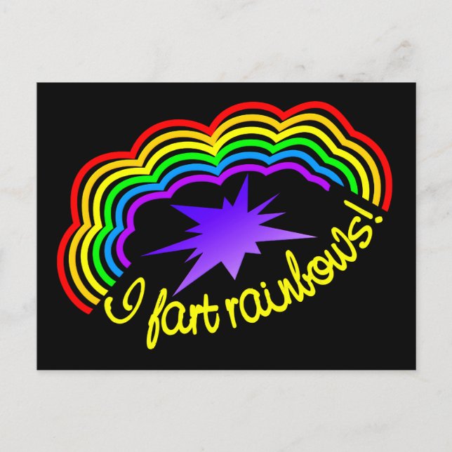 Rainbow Farts postcard, customise Postcard (Front)