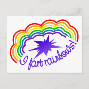 Rainbow Farts postcard, customise Postcard