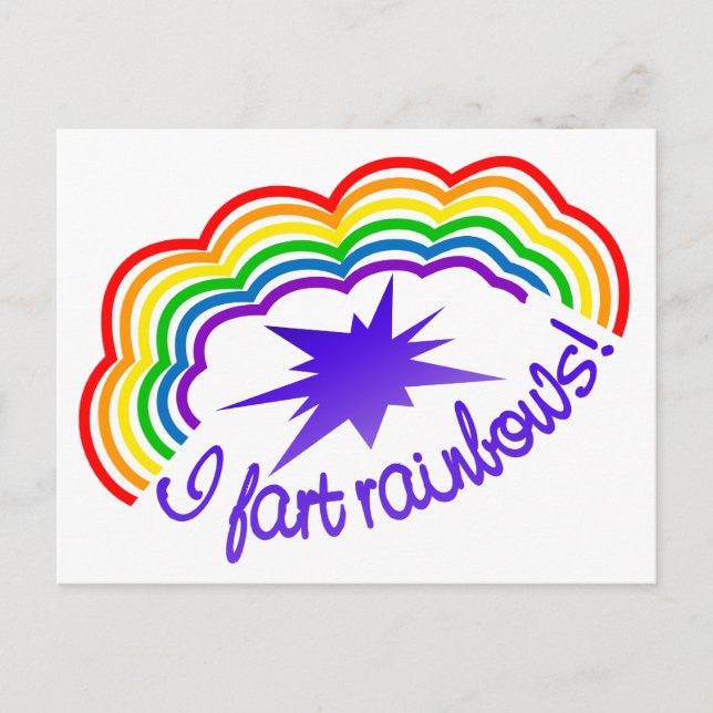 Rainbow Farts postcard, customise Postcard (Front)