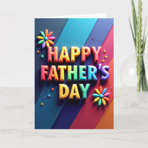 Rainbow Fathers Day Letter Card