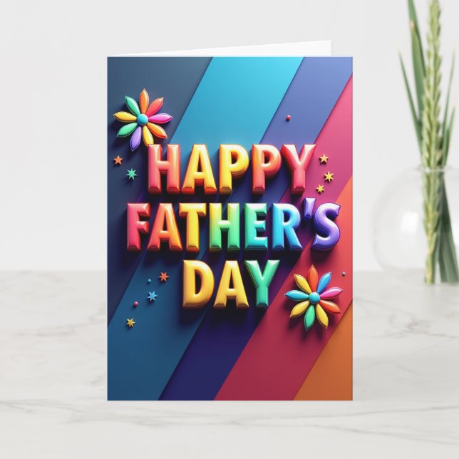Rainbow Fathers Day Letter Card (Front)
