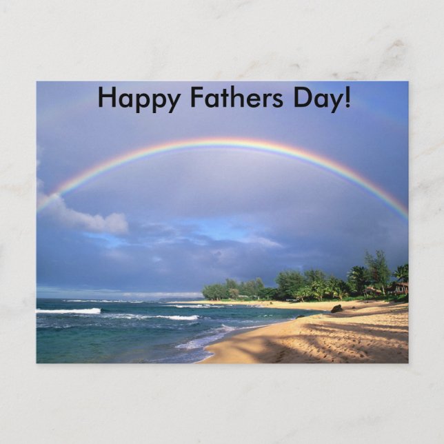 Rainbow Fathers Day Postcard (Front)