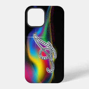 Rainbow Faux-Diamond Monogram iPhone 12 Pro Case