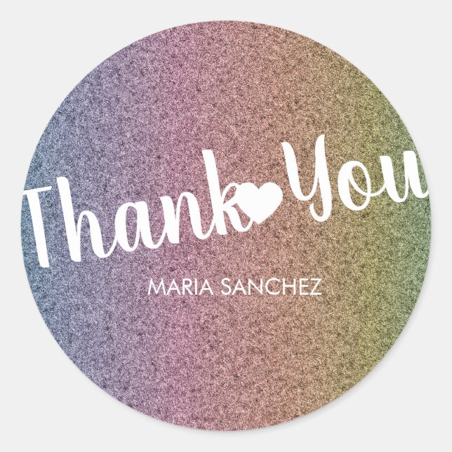 Rainbow Faux Glitter Pattern Nail Hair Business   Classic Round Sticker (Front)